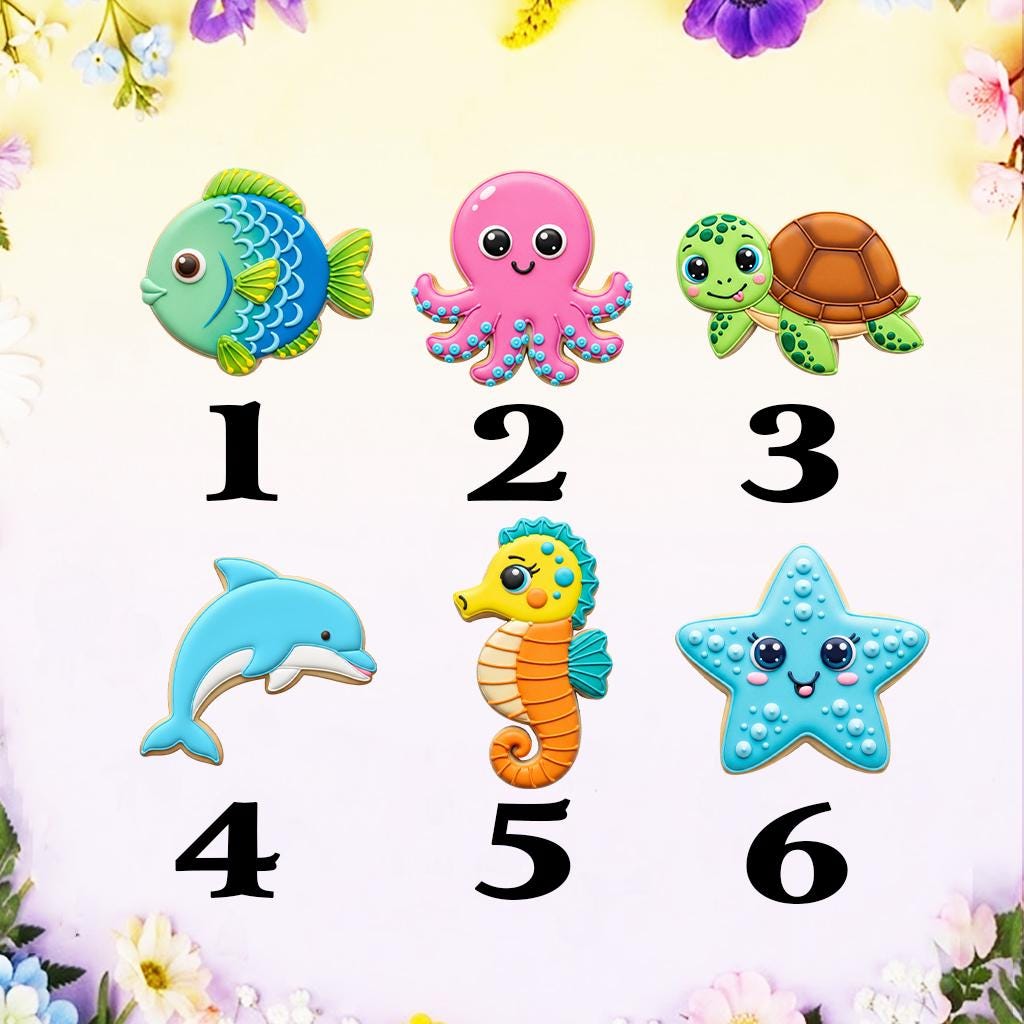 Beach Animal Cookie Cutters Set, Floral Set Cutter, Beach Day Cookie, Baby Shower Dessert, Mother’s Gifts, Summer Gift, Clay Cutter