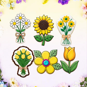 Wildflowers Yellow Cookie Cutters Set, Floral Set Cutter, Spring Cookie, Baby Shower, Mother’s Day Cookie, Mother’s Gifts, Gift For Mom