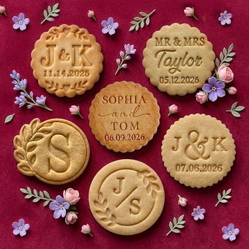 Custom Wedding Cookie Cutter Stamp Set, Personalized Fondant Cutter, Baking Tool, Cookie Stamp, Valentine Cookie Stamp, Wedding Gifts