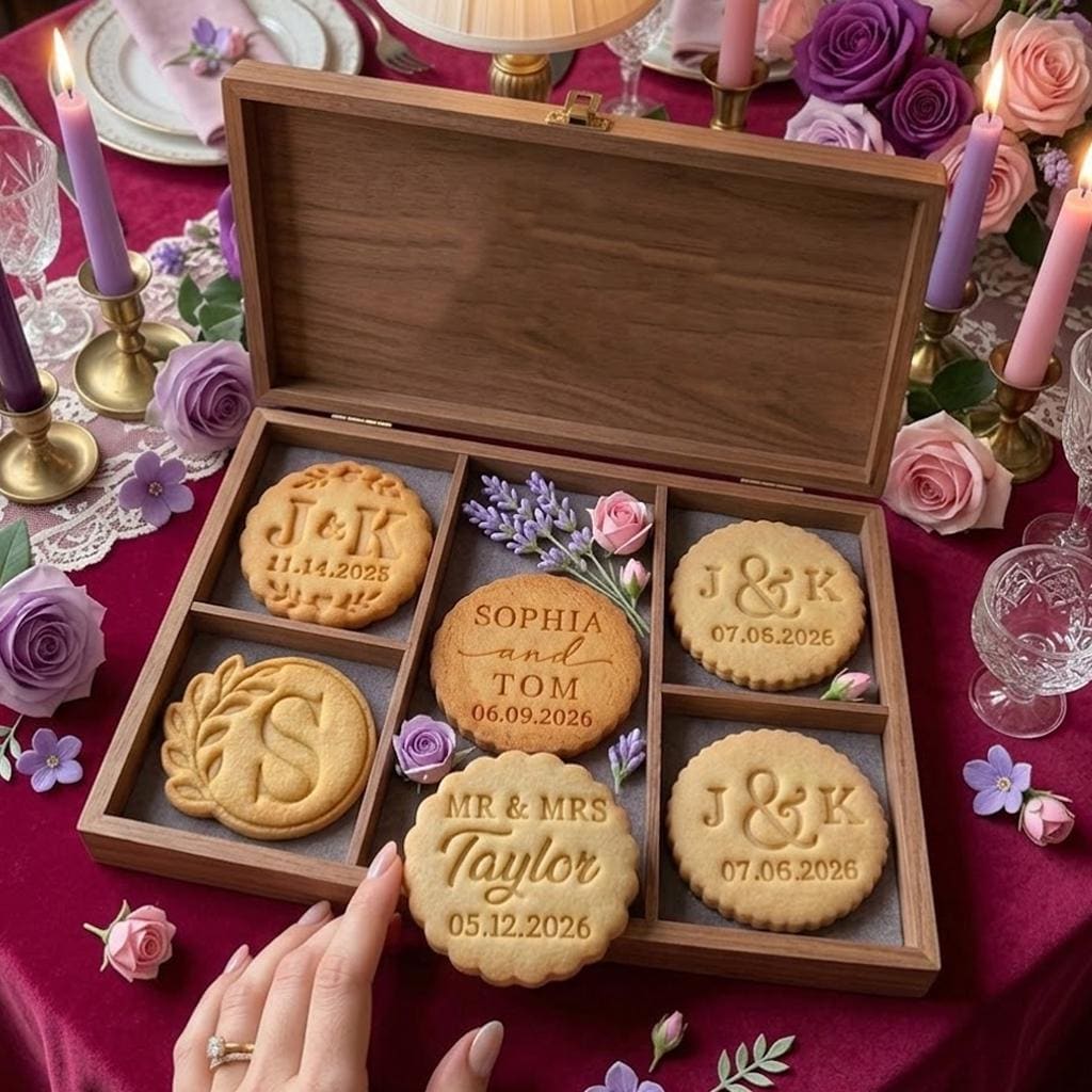 Custom Wedding Cookie Cutter Stamp Set, Personalized Fondant Cutter, Baking Tool, Cookie Stamp, Valentine Cookie Stamp, Wedding Gifts