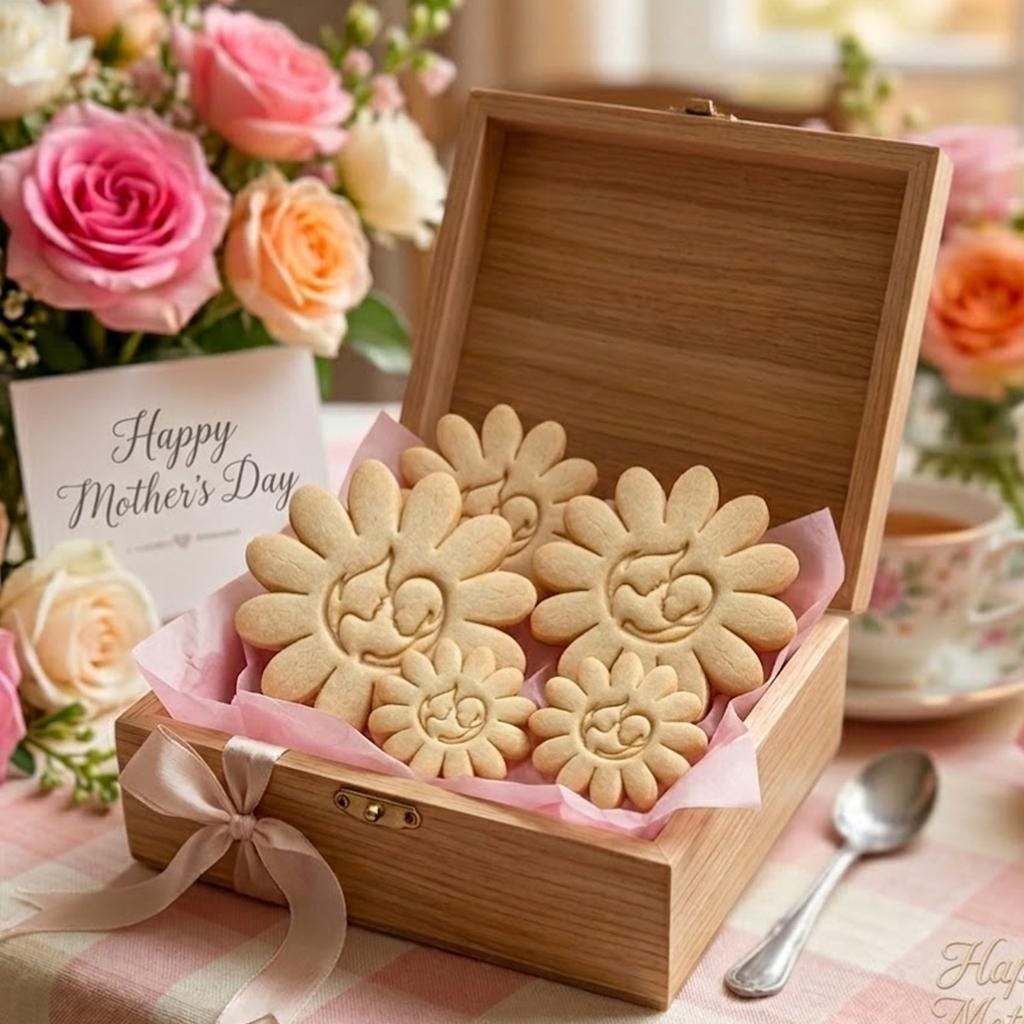 Mom With Baby Flower Cookie Cutter Stamp, MAMA Cookie, Custom Mom, Fondant Cutter, Mother's Day Gifts, Floral Mama Cookie Cutter