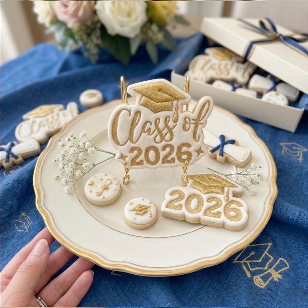 Class Of 2026 Graduation Cap Cookie Cutter Stamp, Senior 2026, School Cookie, Graduation Gift, GRAD Baking
