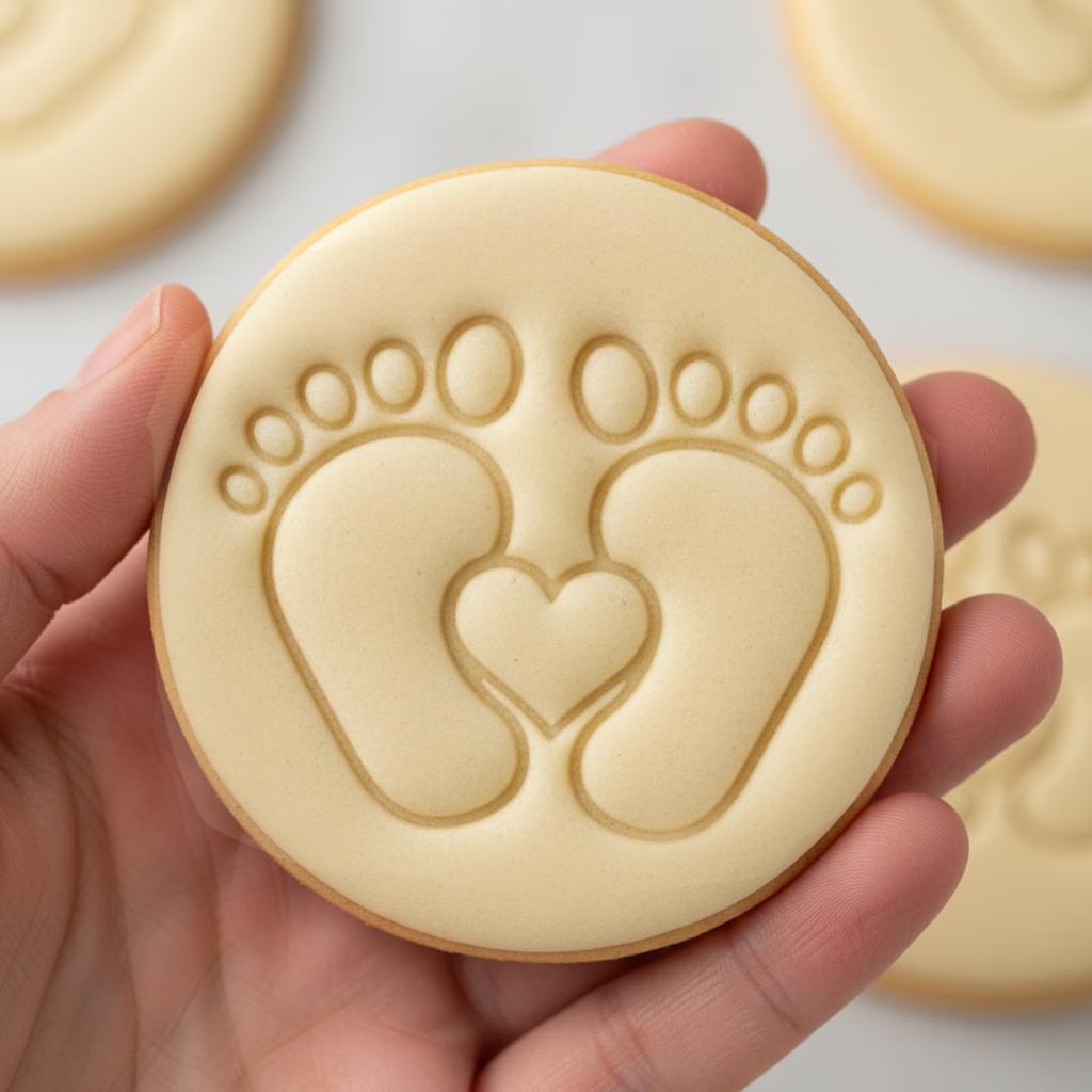 Cute Baby Feet Heart Cookie Cutter, Polymer Clay Cutter, Newborn Party Decor, Sweet Baking, Polyclay for Kids Birthday, Baby Shower