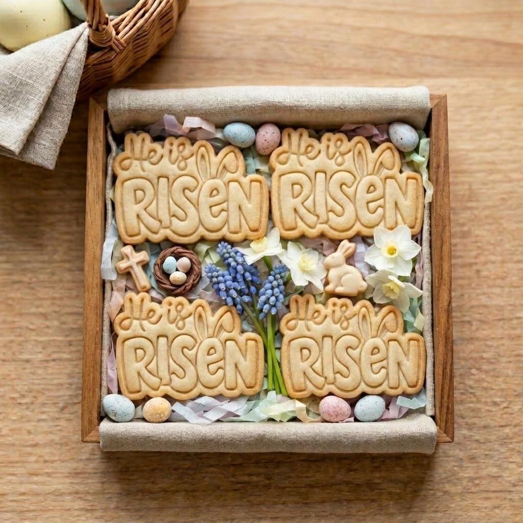 He Is Risen Easter Cookie Cutter and Stamp, Christian Cookie Cutter, Religious Cookie Stamp