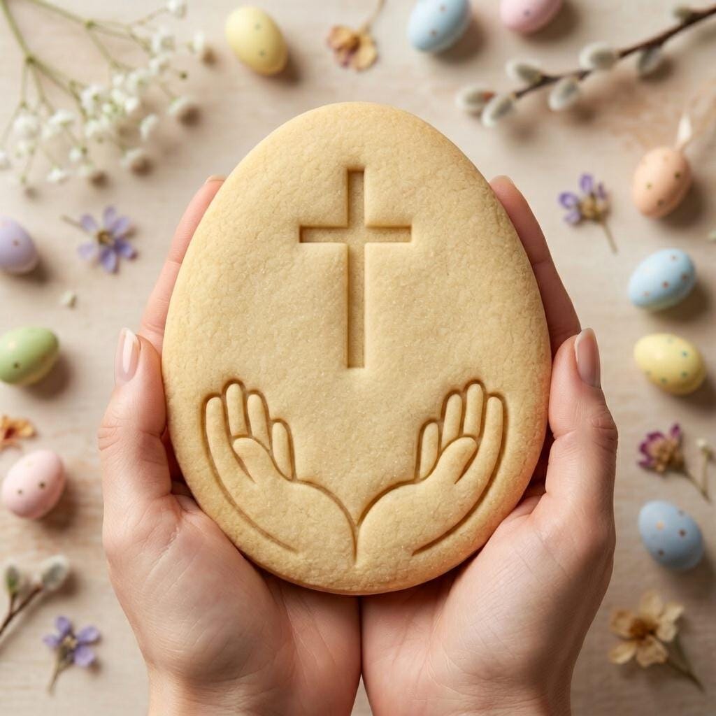 Praying Hands Cross Easter Cookie Cutter & Stamp, Christian Easter Cookie Cutter, Religious Cookie Stamp, Jesus Prayer Baking Gift