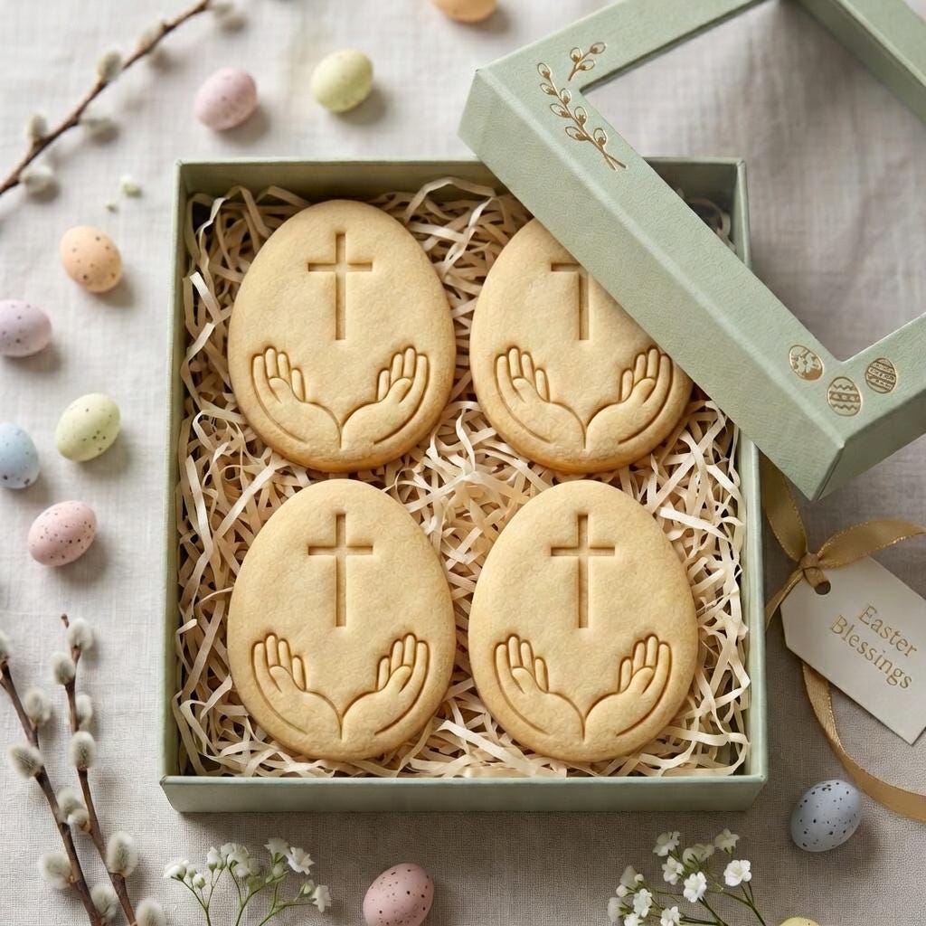 Praying Hands Cross Easter Cookie Cutter & Stamp, Christian Easter Cookie Cutter, Religious Cookie Stamp, Jesus Prayer Baking Gift