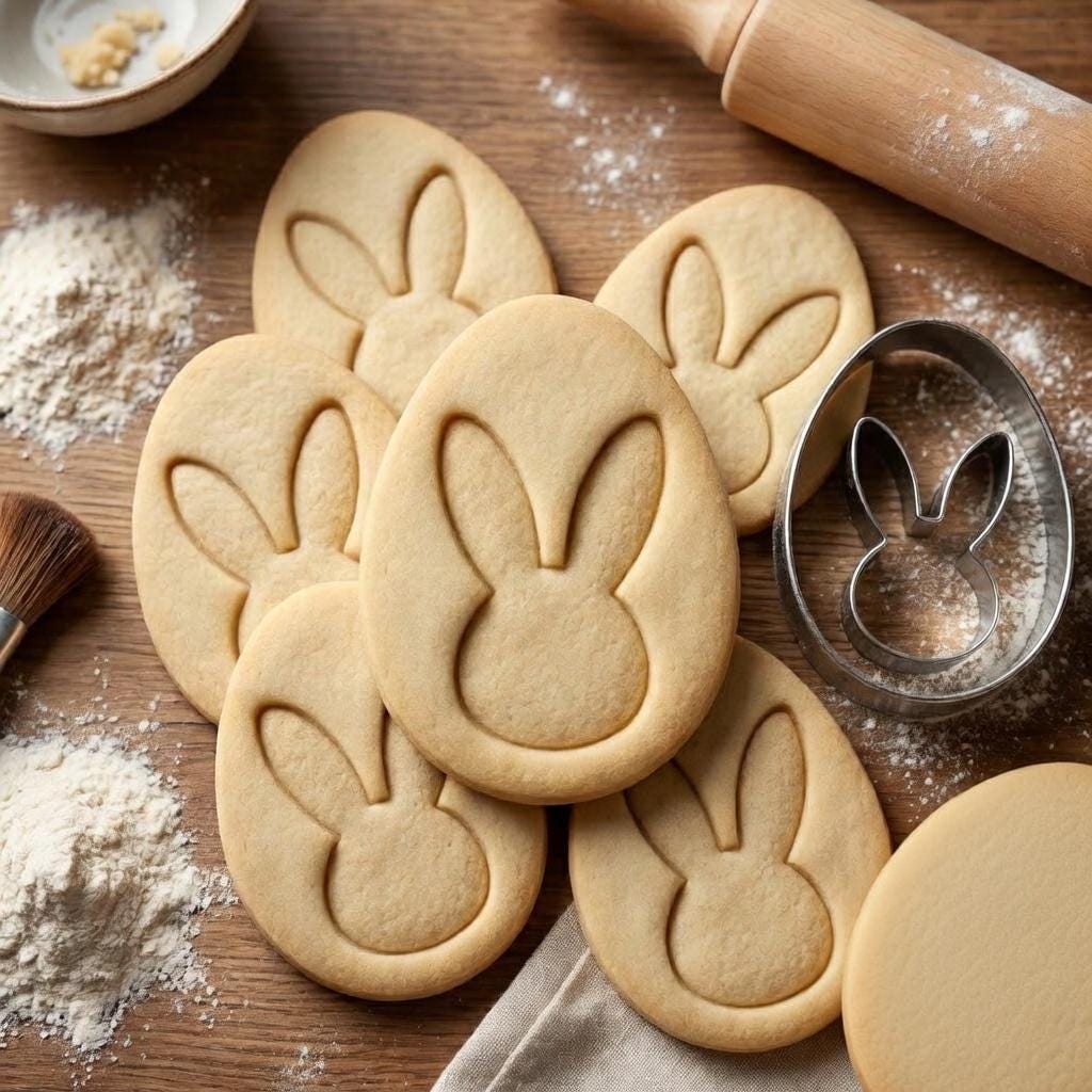 Easter Bunny Egg Cookie Cutter & Cookie Stamp, Rabbit Cookie Stamp, Spring Celebration Easter Egg Cookie Cutter