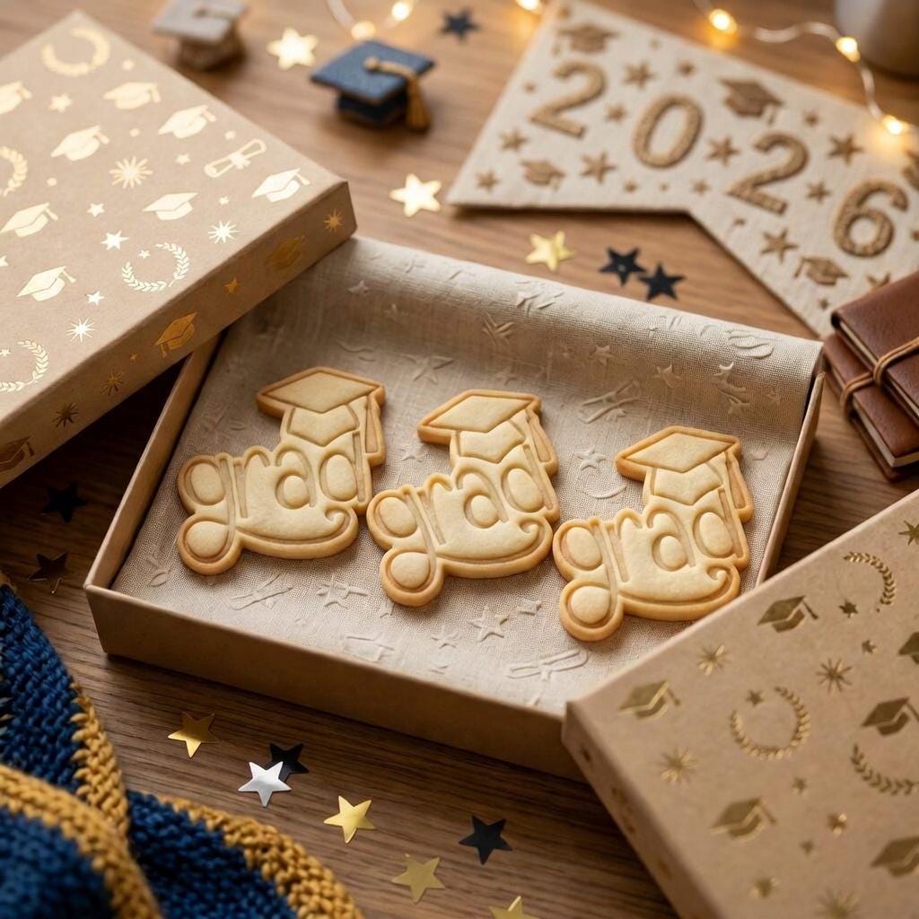 Grad Cookie Cutter and Stamp, Graduation Cookie Cutter, Class of 2026 Cookie Stamp, Senior Graduation Party Cookie Cutter