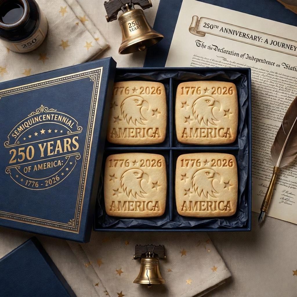 America Eagle 1776-2026 Cookie Cutter and Stamp, 250th Anniversary Eagle Cookie Stamp, Semiquincentennial Independence Day Cookie Cutter