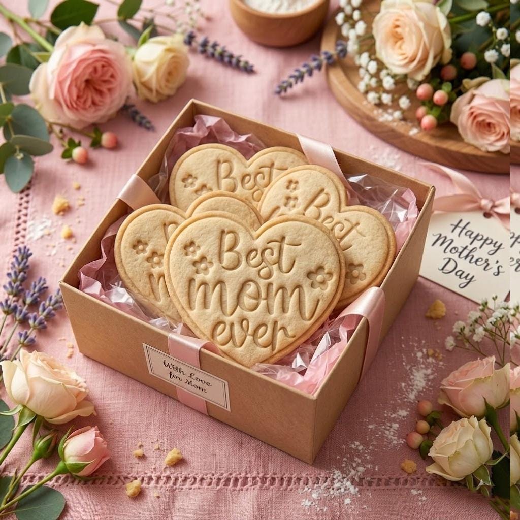 Best Mom Ever With Heart Cookie Cutter & Stamp, MAMA Cookie Cutter, Custom Mom, Cookie Stamp, Fondant Cutter, Mother's Day Gifts, Heart MAMA