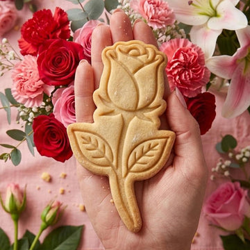 Rose Cookie Cutter Stamp Set, MAMA Cookie, Custom Mom, Fondant Cutter, Mother's Day Gifts, Grandma Cookie Cutter, Mom Floral Cutter