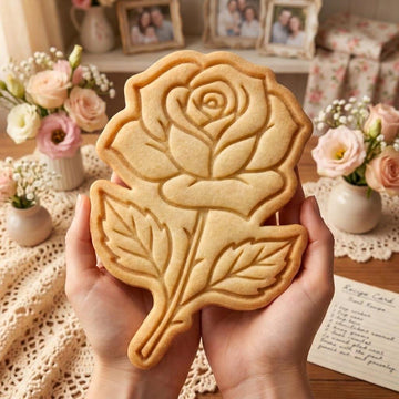 Rose Mother's Day Cookie Cutter and Stamp, Floral Cookie Cutter, Rose Cookie Stamp, Flower Cookie Cutter Gift