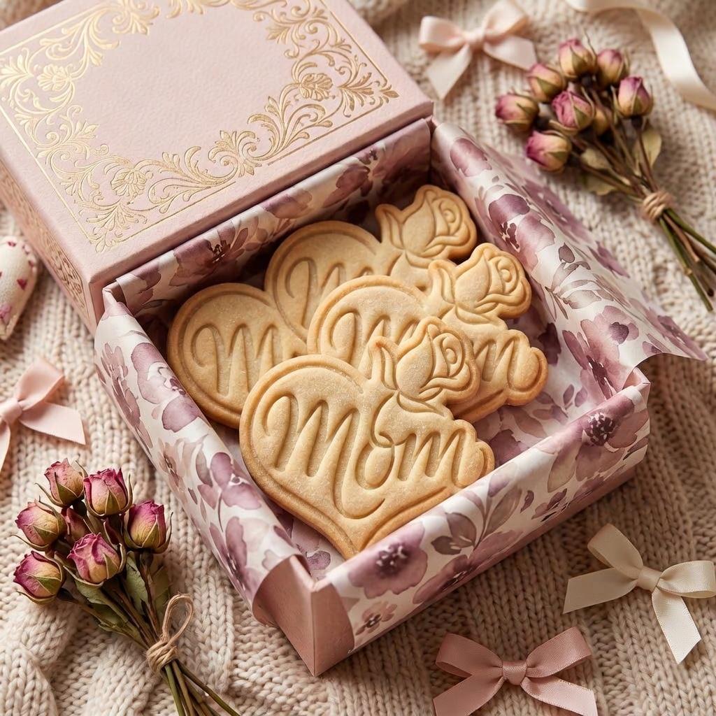 Mom Rose Heart Cookie Cutter and Stamp, Mother's Day Cookie Cutter, Rose Cookie Stamp, Floral Mom Cookie Cutter
