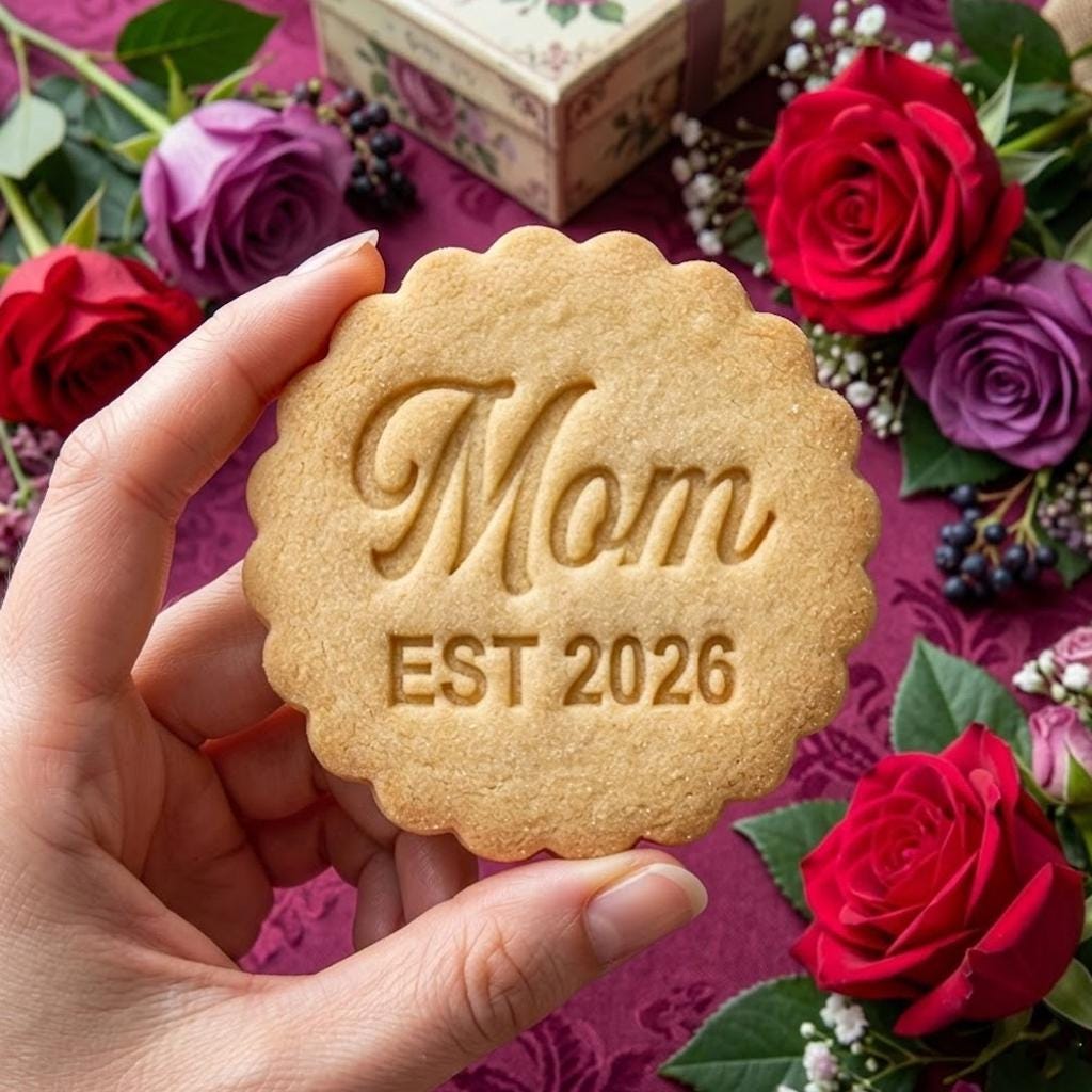 Custom Mom Est 2026 Cookie Cutter & Stamp, MAMA Cookie Cutter, Happy Mothers Day, Cookie Stamp, Fondant Cutter, Mother's Day Gifts