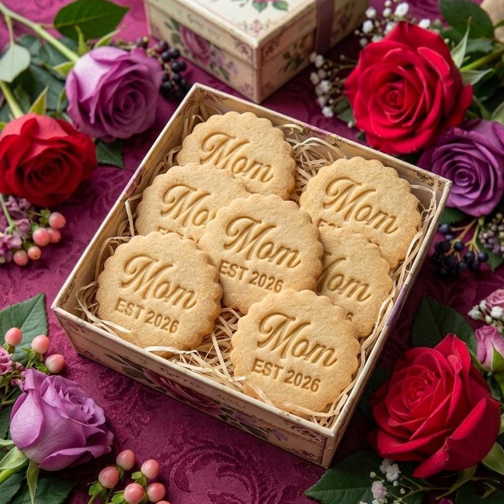 Custom Mom Est 2026 Cookie Cutter & Stamp, MAMA Cookie Cutter, Happy Mothers Day, Cookie Stamp, Fondant Cutter, Mother's Day Gifts