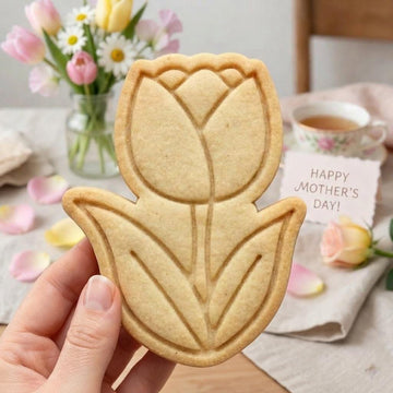 Tulip Flower Cookie Cutter & Stamp, Happy Mothers Day Cookie Stamp, Spring Floral Cookie Cutter, Mama Birthday Cookie Stamp