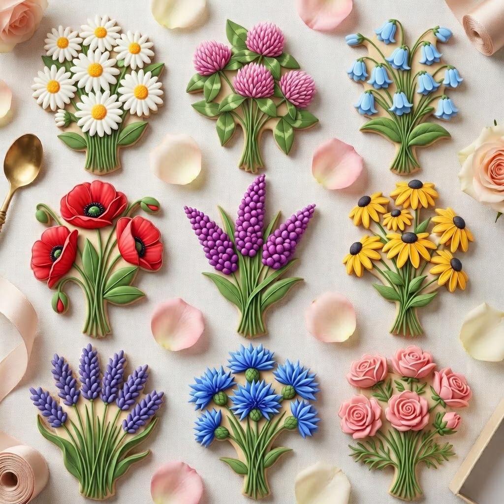 Mother's Day Cookie Cutter, Grandma's Garden Flower Cutter, Mom's Garden Bouquet Cookie Cutter, Spring Wildflower Floral Cutter