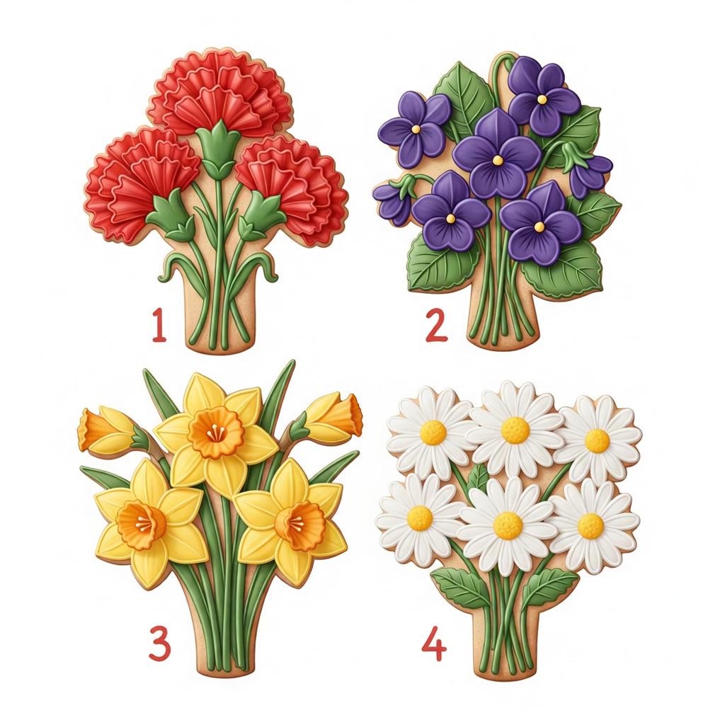 Mother's Day Flower Cookie Cutter, Mommy's Garden Floral Cutter, 3D Flower Bouquet Cookie Cutter, Grandma's Garden Cookie Cutter
