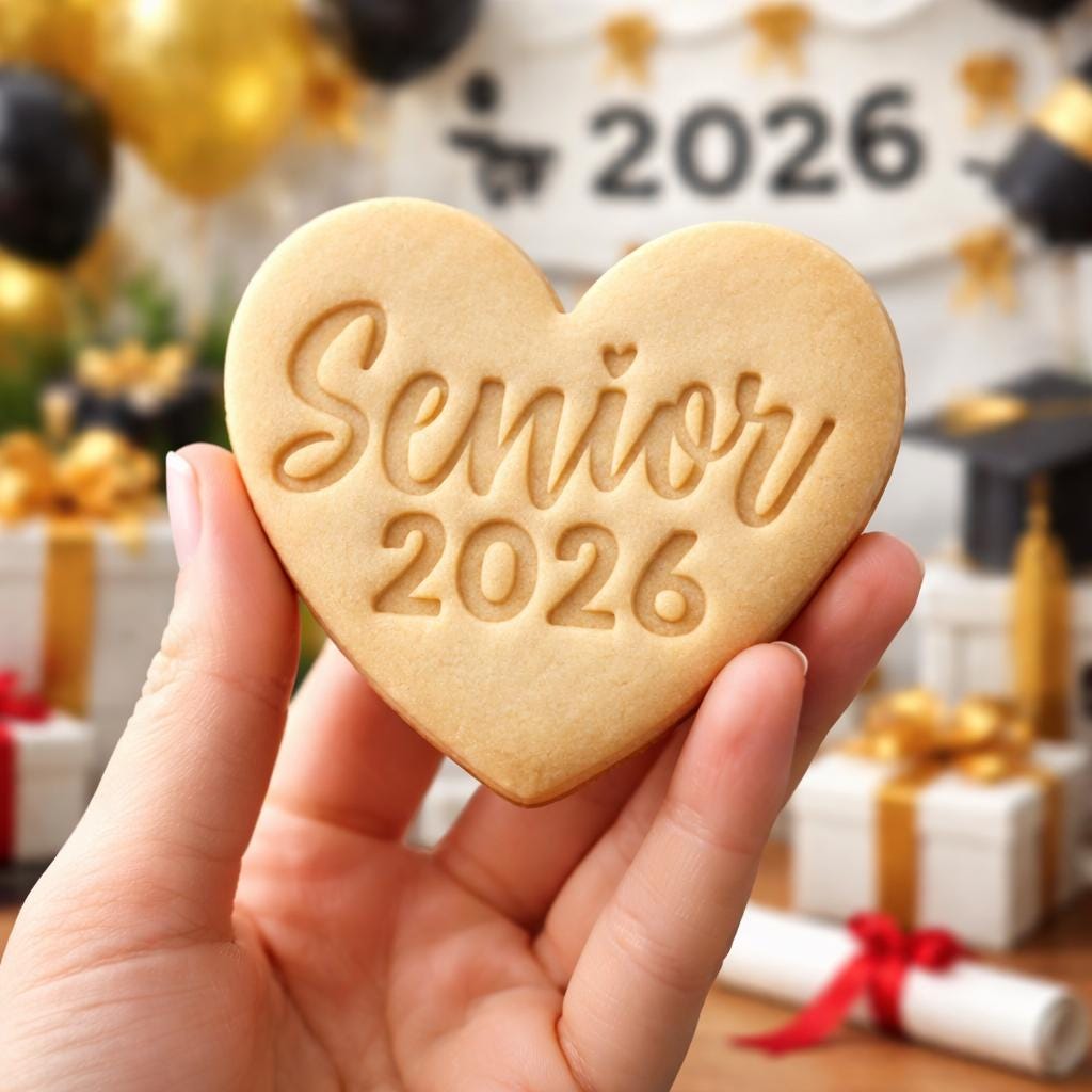 Senior 2026 Cookie Cutter and Stamp, Graduation Cookie Cutter, Class of 2026 Cookie Stamp, Senior Cookie Cutter, Graduation Party Gift