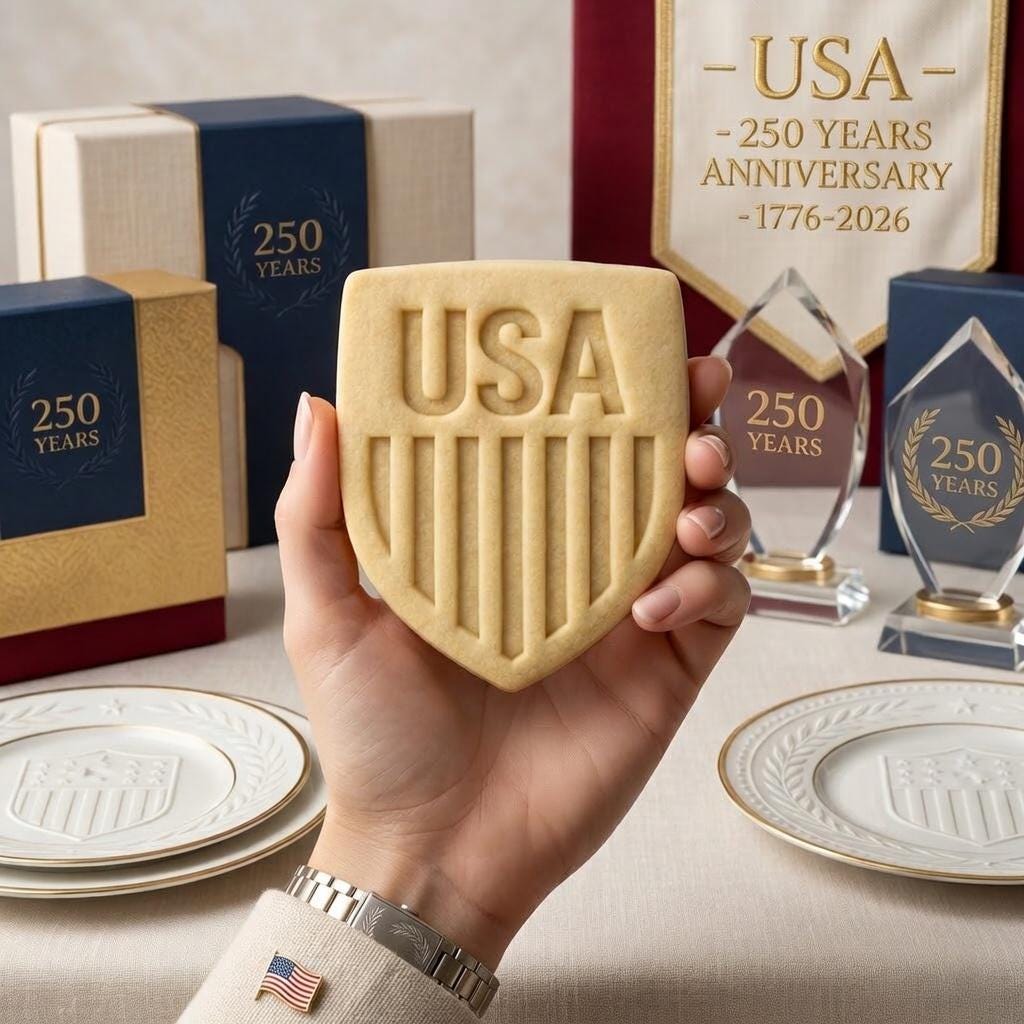 USA 250 Cookie Cutter and Stamp, USA Shield Cookie Cutter, 250 Years Anniversary Cookie Stamp, Patriotic Cookie Cutter, USA 1776 2026 Gift