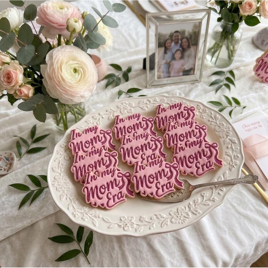 In My Mom Era Cutter & Stamp Set, MAMA Cookie Cutter, Happy Mother's Day Cookie Stamp, Fondant Cutter, Mother's Day Gifts, Love You Mom