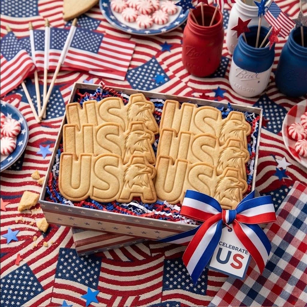 Bird USA 250th Anniversary Cookie Stamp Set, Independence Day Gift, Patriotic Baking, 250 Years of Freedom, 1776 2026 USA, Flag USA Cutter