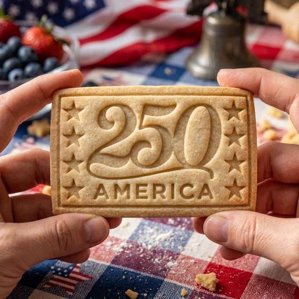 250 America Cookie, 250th Anniversary Cookie Stamp Set, Independence Day Gift, Patriotic Baking, 250 Years of Freedom, Flag USA Cutter