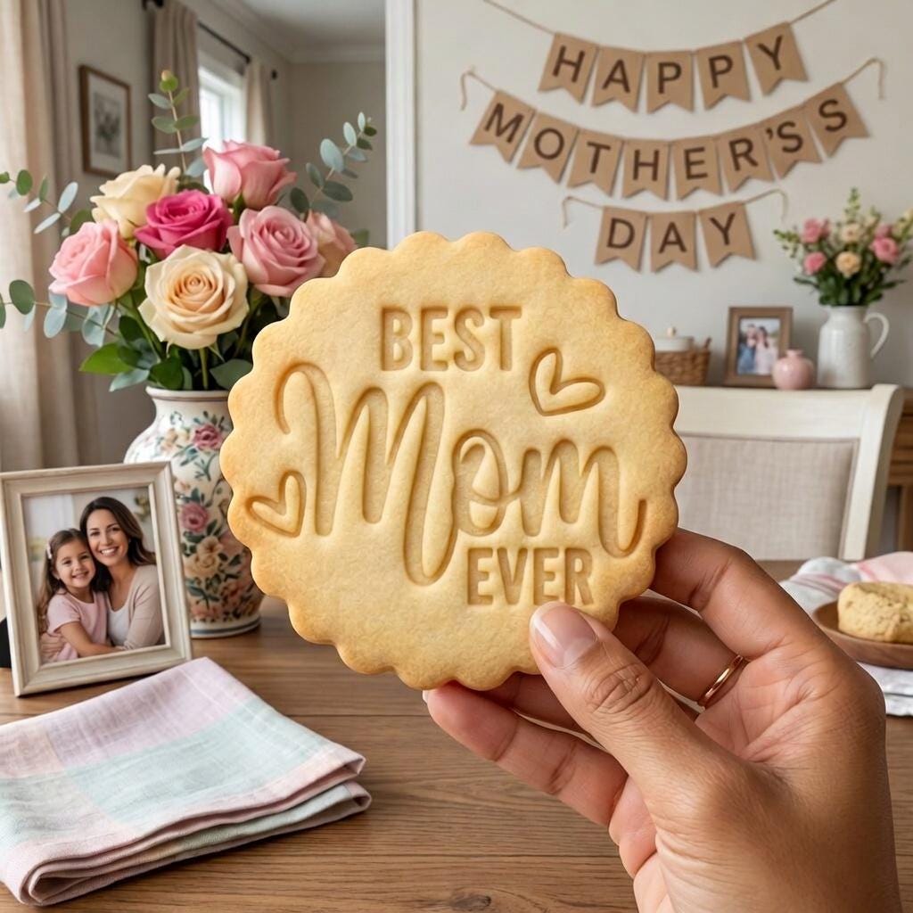 Best Mom Ever Cookie Cutter & Stamp, Mother's Day Cookie Cutter, Mama Birthday Gift Cookie Stamp, Mother Day Heart Cookie Cutter
