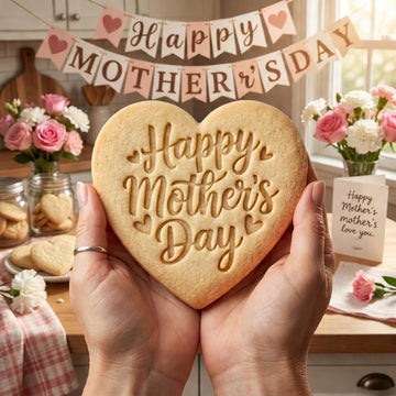 Happy Mother's Day Heart Cookie Cutter & Stamp, Mother's Day Cookie Stamp, Personalized Mama Heart Shape Cutter, Grandma Gift Cookie Cutter