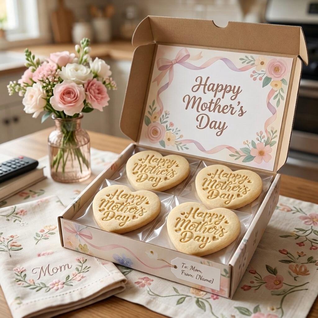 Happy Mother's Day Heart Cookie Cutter & Stamp, Mother's Day Cookie Stamp, Personalized Mama Heart Shape Cutter, Grandma Gift Cookie Cutter
