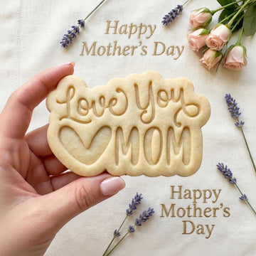 Love You Mom Cookie Cutter and Stamp, Mother's Day Cookie Stamp, Grandma Heart Shape Cutter, Mama Vintage Cookie Stamp