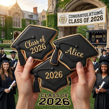 Graduation Cap Cookie Cutter, Class of 2026 Shape Cookie Cutter, Custom Name Graduation Cap Cutter, Personalized Senior 2026 Bake Tool