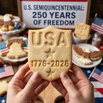 USA 1776-2026 Cookie Cutter and Stamp, America 250 Cookie Cutter, Patriotic Cookie Stamp, Independence Day Cookie Cutter