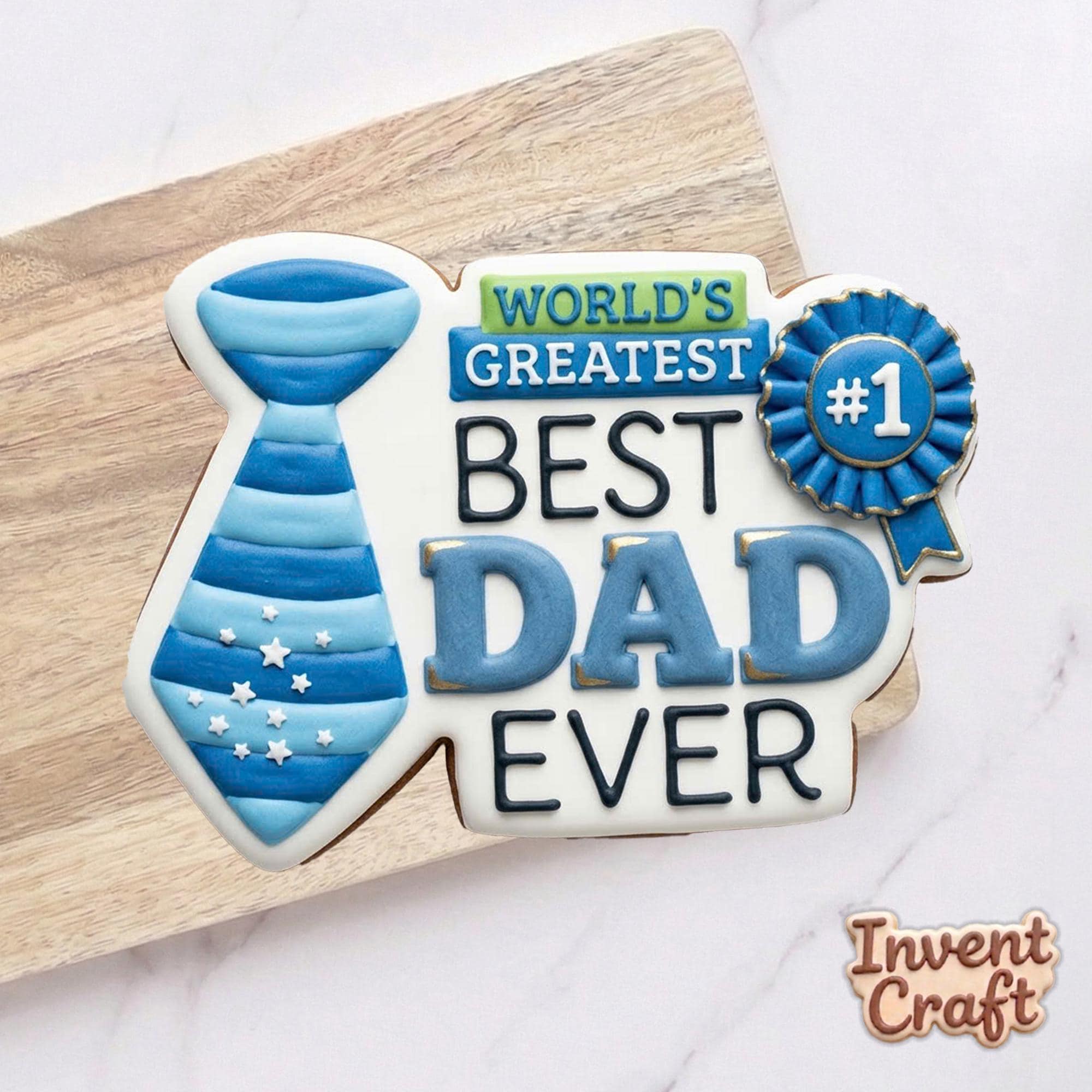 World's Greatest Best Dad Ever Cookie Cutter, Father's Day Tie, Polymer Clay Cutter, 1 Dad Birthday Gift Mold, Polyclay Tool, DIY