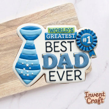 World's Greatest Best Dad Ever Cookie Cutter, Father's Day Tie, Polymer Clay Cutter, 1 Dad Birthday Gift Mold, Polyclay Tool, DIY