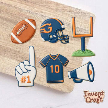 American Football Cookie Cutter Set, Helmet Jersey, Polymer Clay Cutter, Super Bowl Party Favor, Sports Goal Mold, Polyclay Tool, DIY
