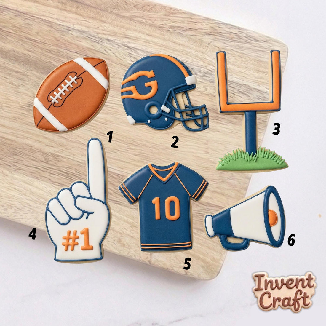 American Football Cookie Cutter Set, Helmet Jersey, Polymer Clay Cutter, Super Bowl Party Favor, Sports Goal Mold, Polyclay Tool, DIY