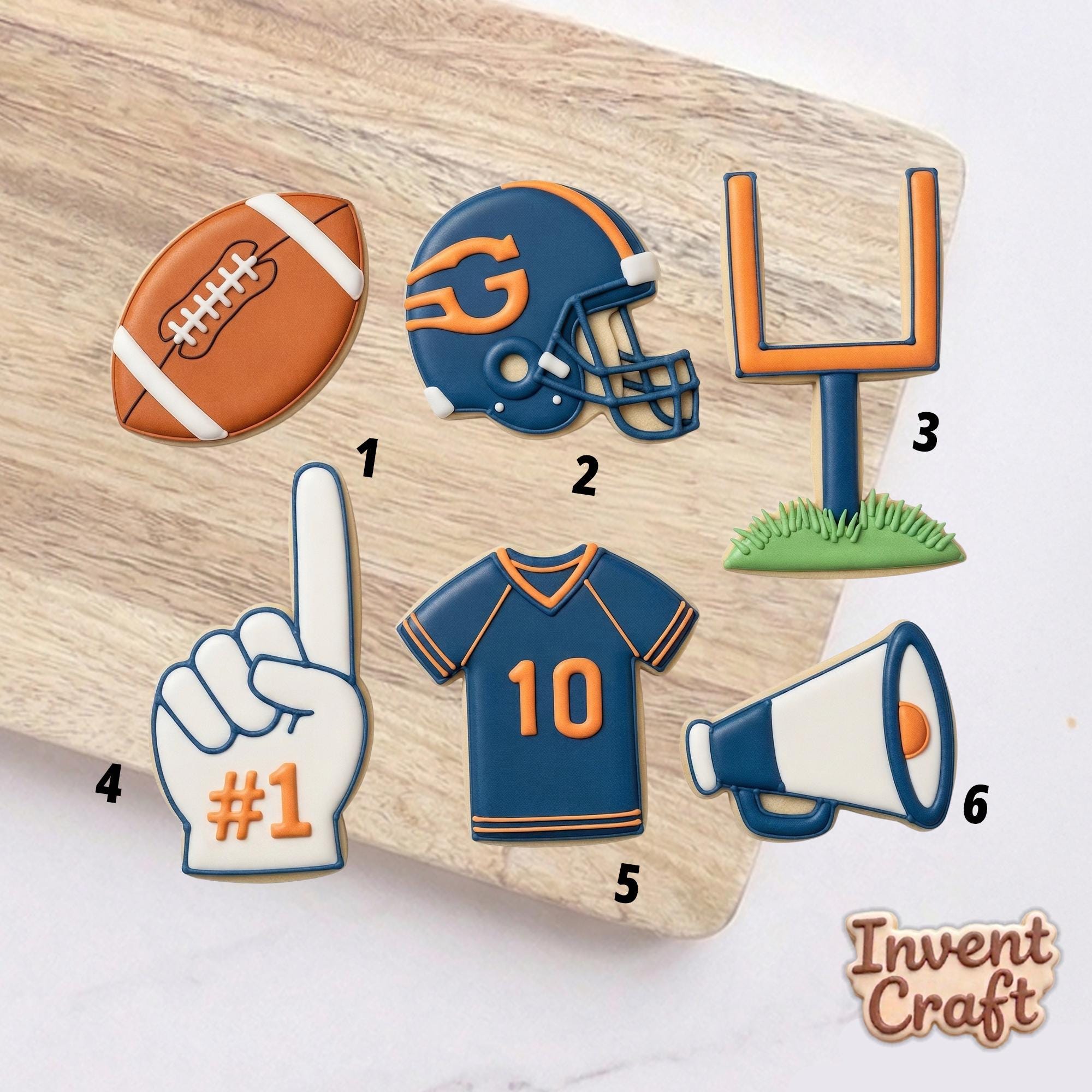 American Football Cookie Cutter Set, Helmet Jersey, Polymer Clay Cutter, Super Bowl Party Favor, Sports Goal Mold, Polyclay Tool, DIY