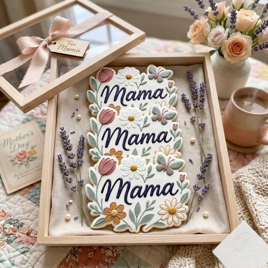 Mama Floral Cookie Cutter, Mother's Day Cookie Cutter, Spring Cookie Cutter