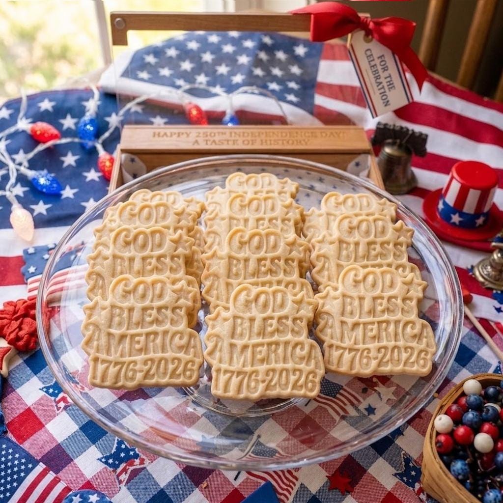 God Bless America Flag Cookie, 250th Anniversary Cookie Stamp Set, Independence Day Gift, Patriotic Baking, 250 Years of Freedom, Flag USA