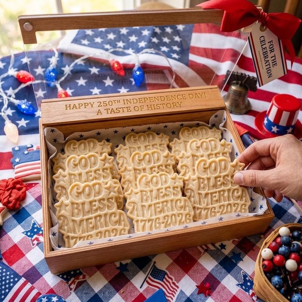 God Bless America Flag Cookie, 250th Anniversary Cookie Stamp Set, Independence Day Gift, Patriotic Baking, 250 Years of Freedom, Flag USA