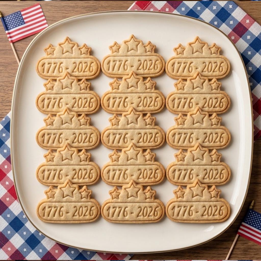 1776 2026 With Star Cookie, 250th Anniversary Cookie Stamp Set, Independence Day Gift, Patriotic Baking, 250 Years of Freedom, Flag USA