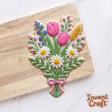Bouquet Flower Cookie Cutter, Mother’s Gift, Gift For Mom, 3D Printed Baking Shapes, Floral Baking, Graduation Cookie, Spring Cookie