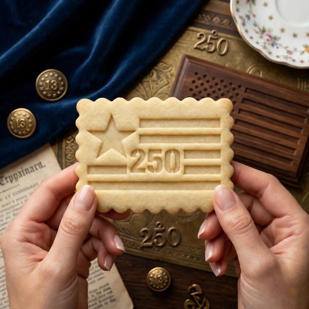 America 250 Flag Cookie Cutter and Stamp, USA Flag Cookie Cutter, 1776 - 2026 Cookie Stamp, 250 Years of Freedom Cutter