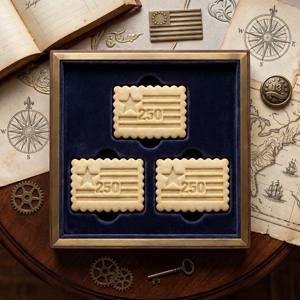 America 250 Flag Cookie Cutter and Stamp, USA Flag Cookie Cutter, 1776 - 2026 Cookie Stamp, 250 Years of Freedom Cutter