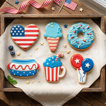 Cute 4th of July Set Cookie Cutter, Polymer Clay Cutter, Patriotic Party Decor, Summer Baking, Polyclay for Independence Day, BBQ