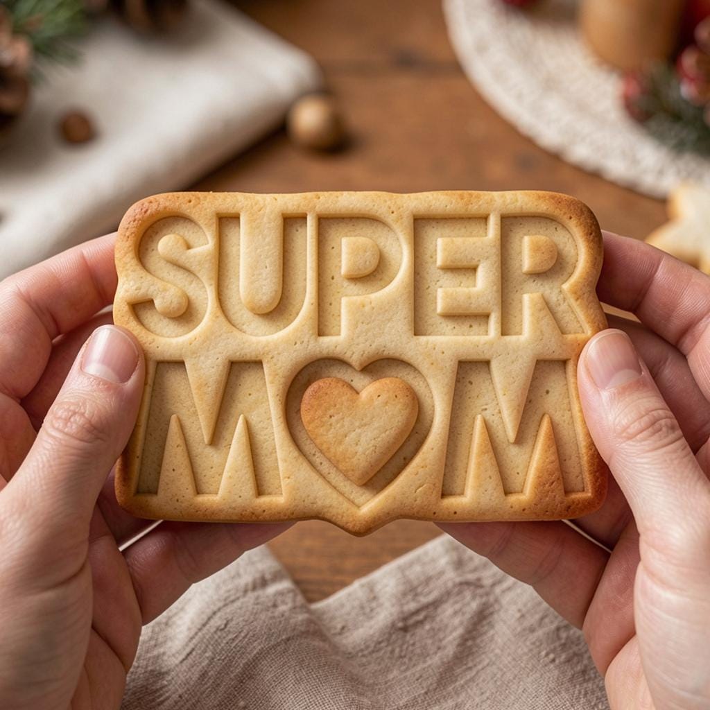 Cute Super Mom Lettering Cookie Cutter, Polymer Clay Cutter, Mother Day Decor, Sweet Baking, Polyclay for Mom Birthday, Best Mom Gift