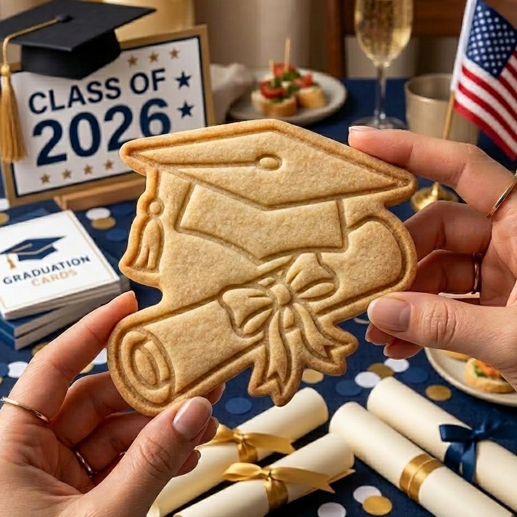 Graduation Cap With Diploma Class Of 2026 Cookie Cutter Stamp, Senior 2026, School Cookie, Graduation Gift, Grad Party Ideas