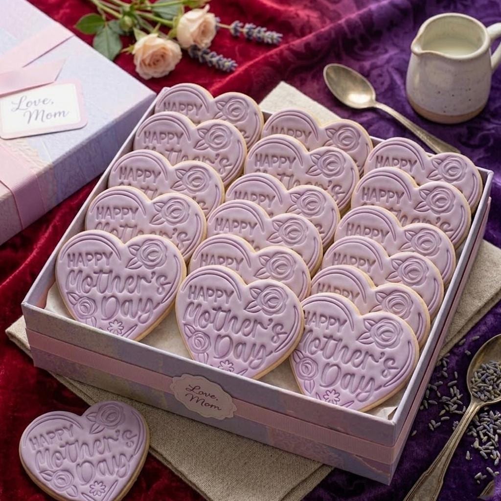 Happy Mother's Day With Floral Cookie Cutter Stamp, MAMA Cookie, Custom Mom, Fondant Cutter, Mother's Day Gifts, Love You Mom, Mom Floral