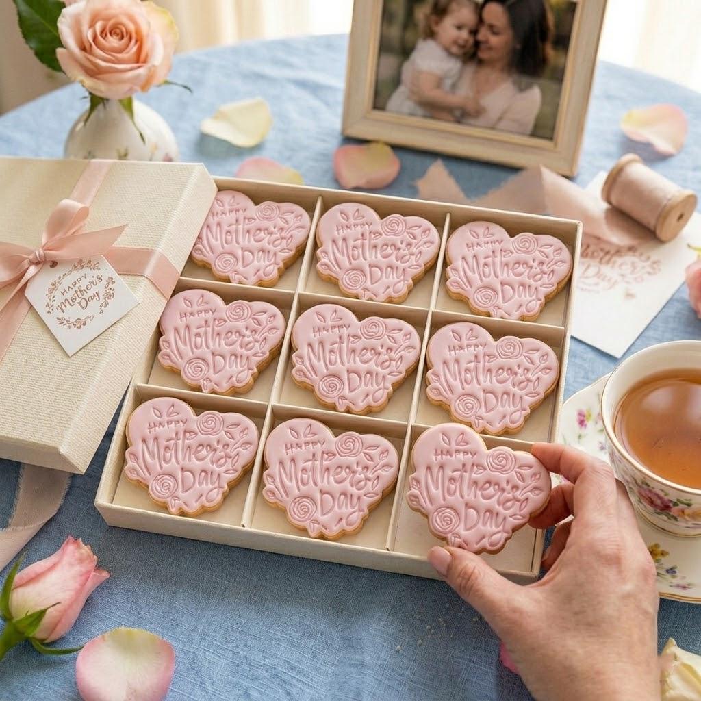 Happy Mother's Day With Roses Cookie Cutter Stamp, MAMA Cookie, Custom Mom, Fondant Cutter, Mother's Day Gifts, Love You Mom, Mom Floral
